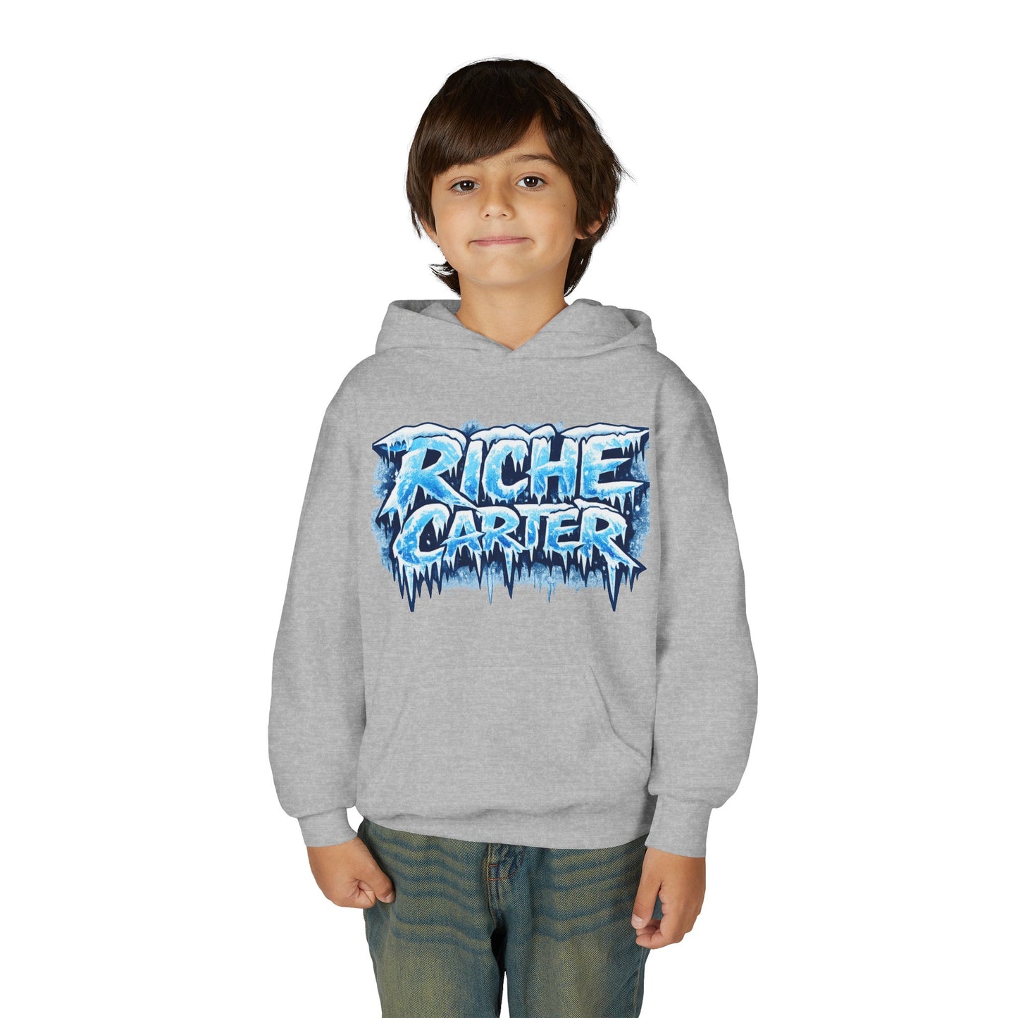 Youth Hoodie — "Riche Carter" Icy Graffiti Logo