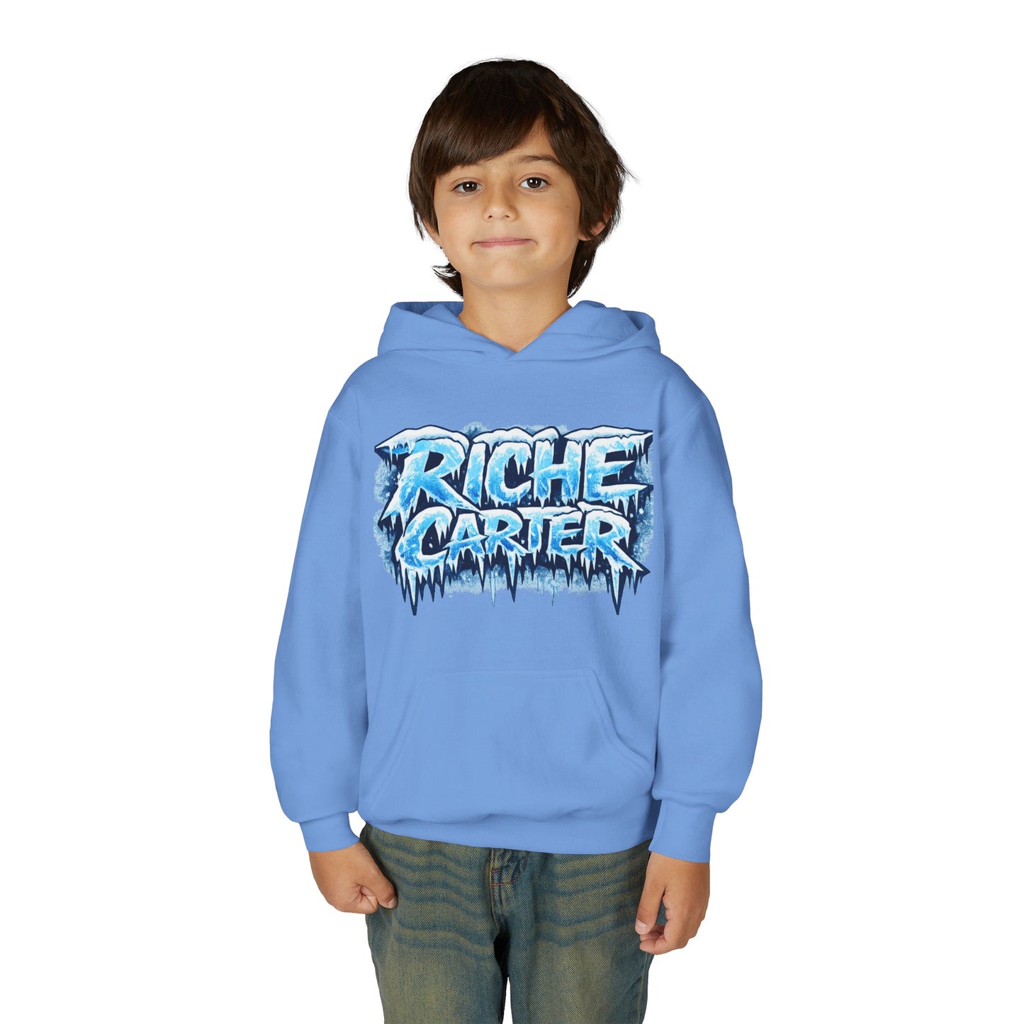 Youth Hoodie — "Riche Carter" Icy Graffiti Logo