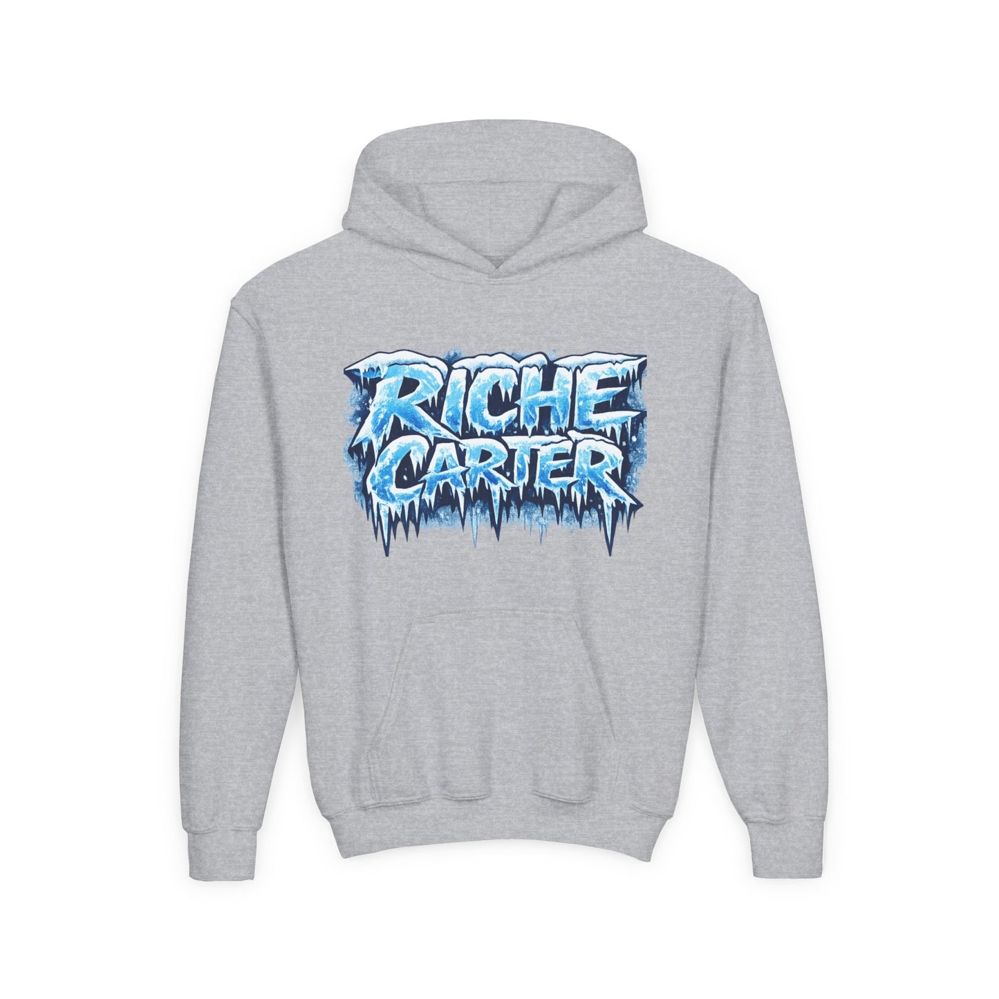 Youth Hoodie — "Riche Carter" Icy Graffiti Logo
