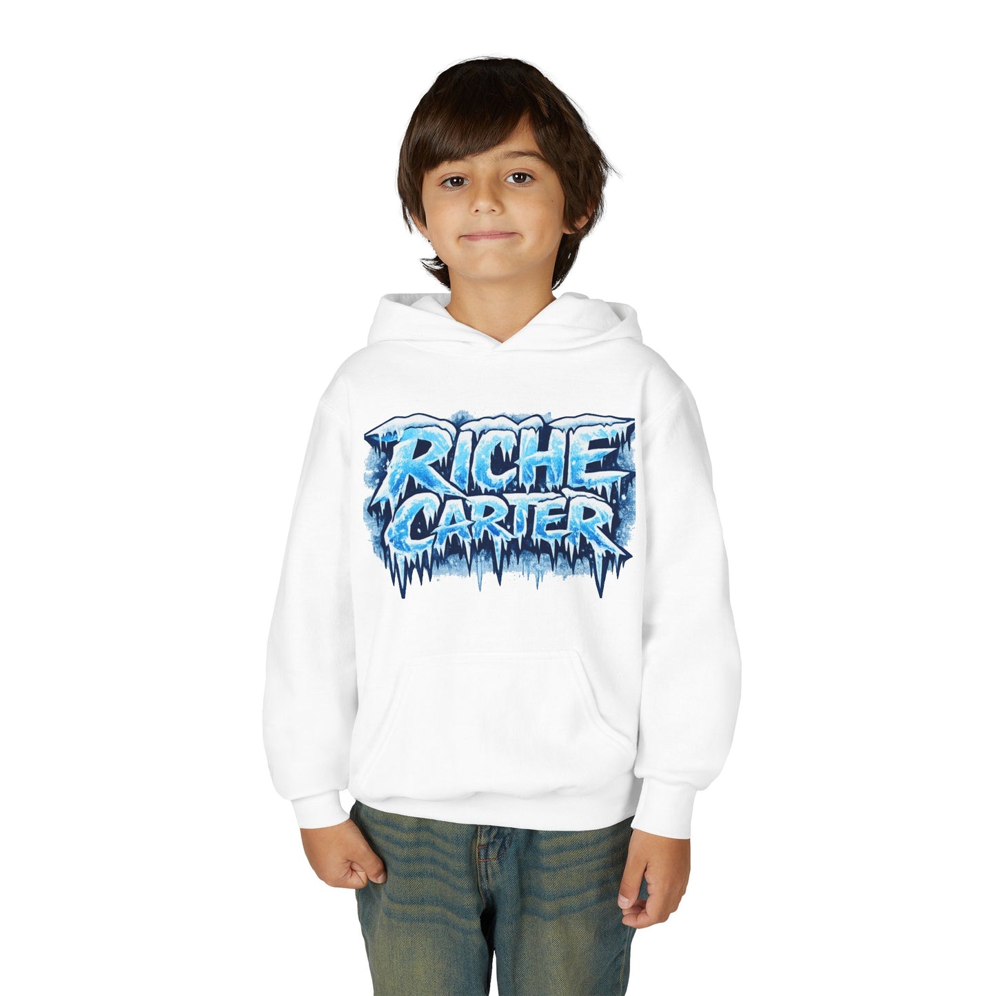Youth Hoodie — "Riche Carter" Icy Graffiti Logo